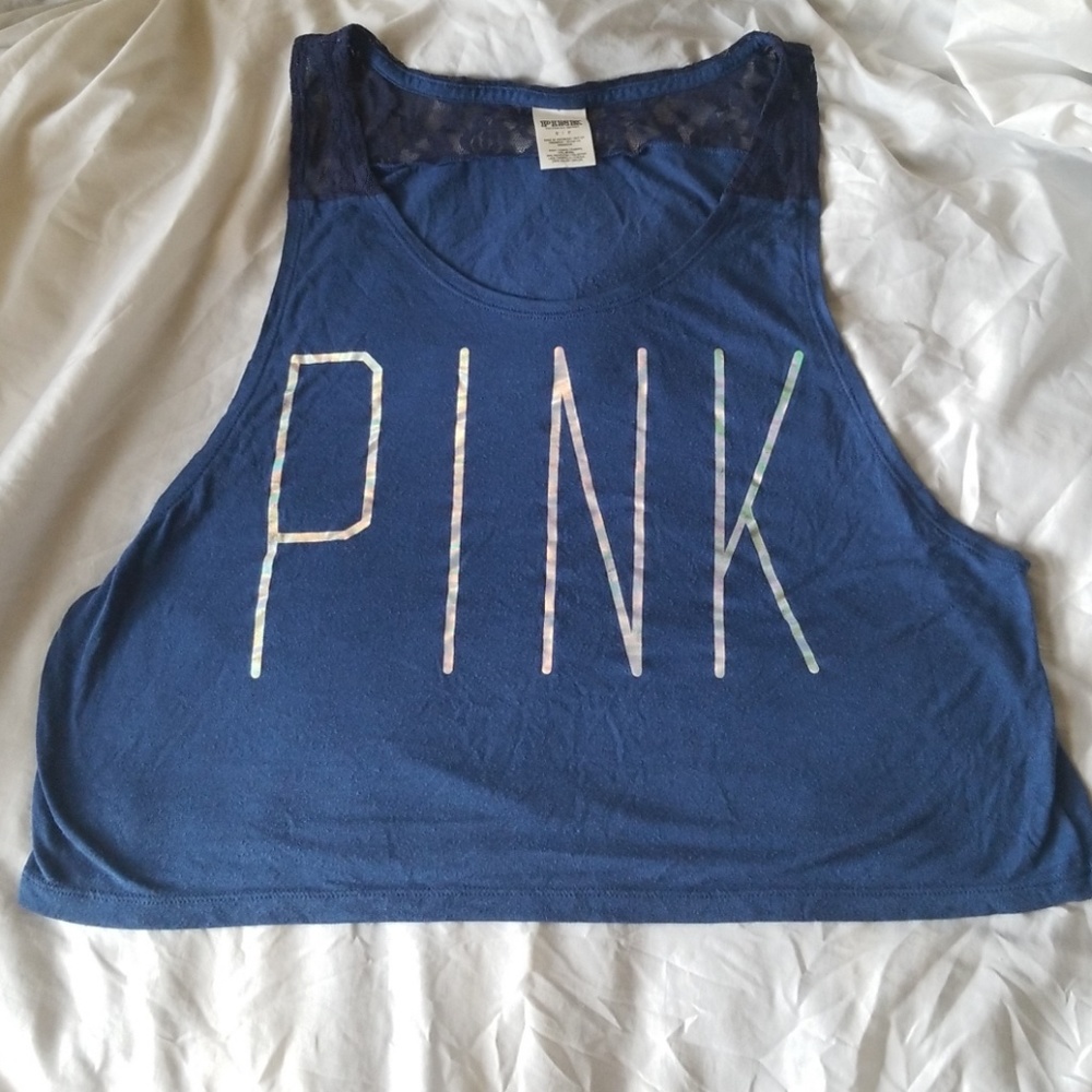 PINK VS Holographic Muscle Tank Top